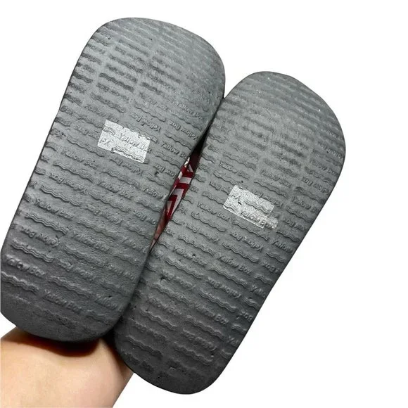 Yellow Box Flip Flop Sandals Red & White Chevron Thong Flip Flops Women's Size 7 - Picture 9 of 12